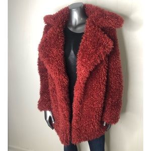 Red Faux Fur Coat